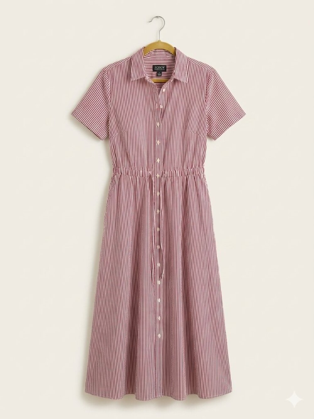 NWT - J.Crew Cerise shirt-dress in striped cotton poplin